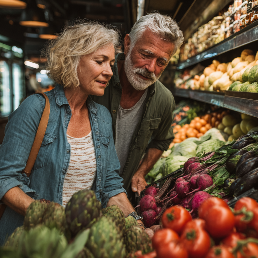 Grup de seniori bucurându-se de o masă sănătoasă împreună